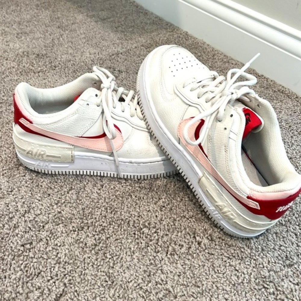 Rare! Women's Air Force 1 Shadow Phantom/Echo Pink/Gym Red - Size 9